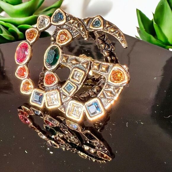 GUCCI 
Marmont Crystal Double G Ring Multicolor - Picture 2 of 5